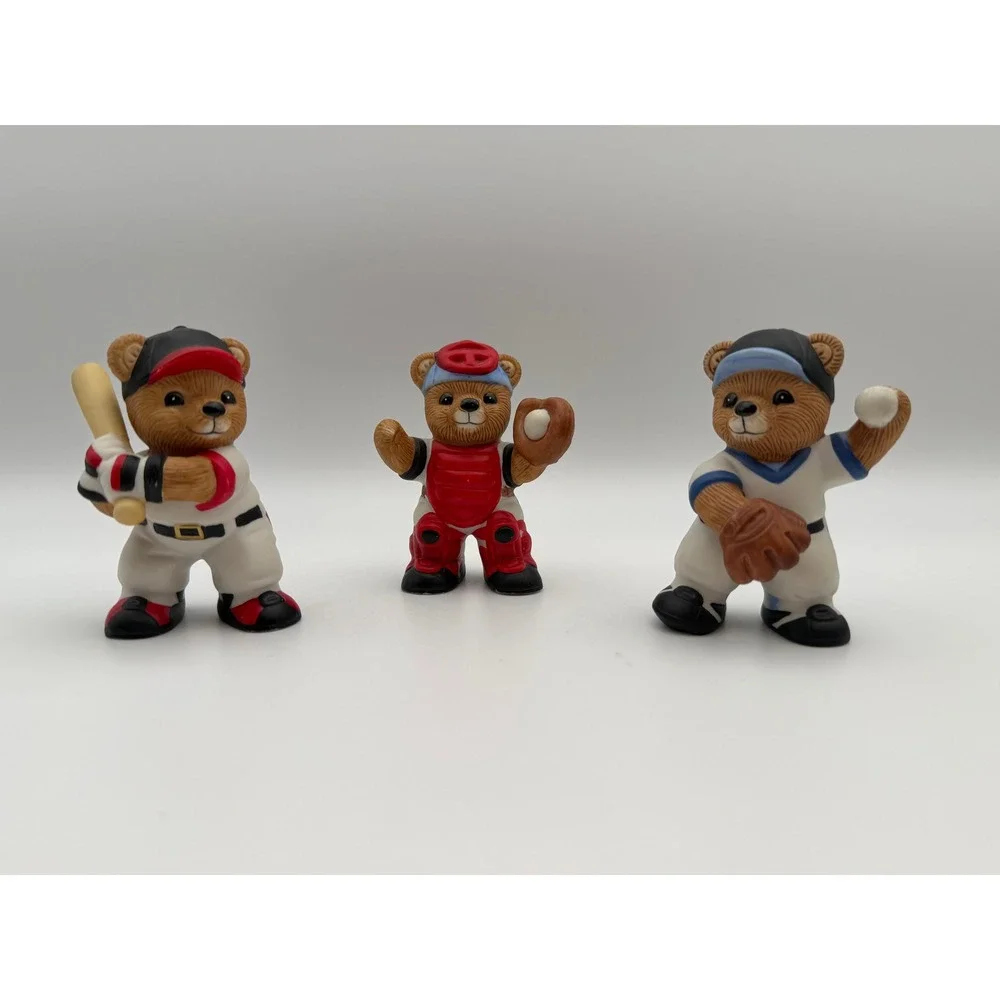 H&G Baseball Bears Ceramic Figurines Set 3 Piece Sports Decor 1403 Sri Lanka